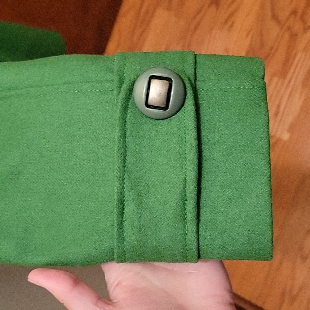 Anthropologie Green Wool-Blend Pea Coat - Picture 12 of 14